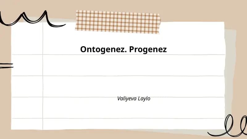 Ontogenez. Progenez