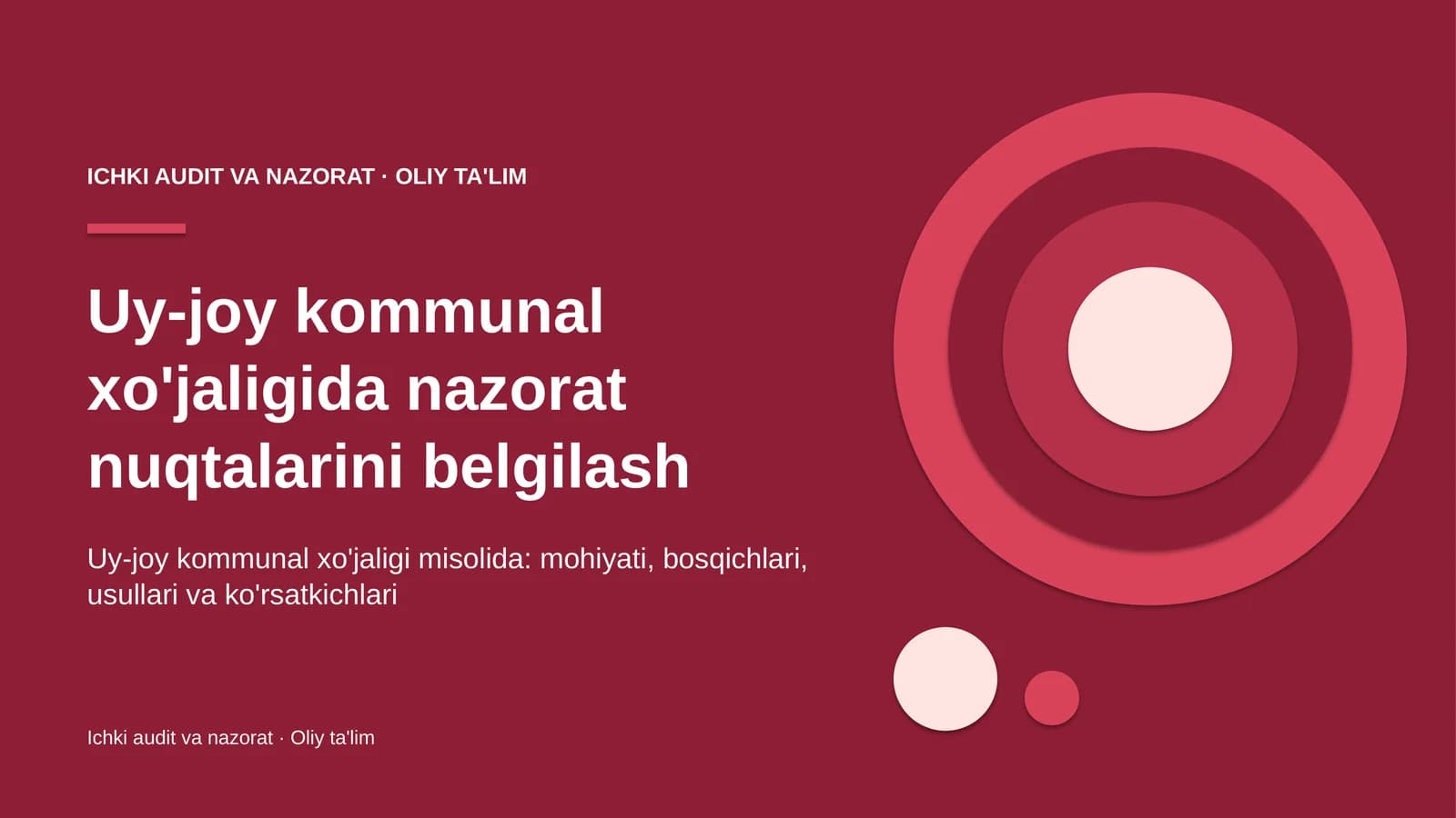 Uy-joy kommunal xo'jaligida nazorat nuqtalarini belgilash