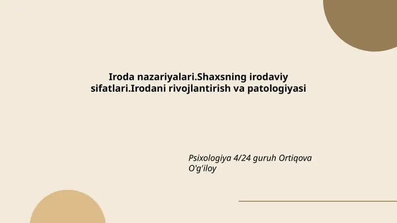Iroda nazariyalari