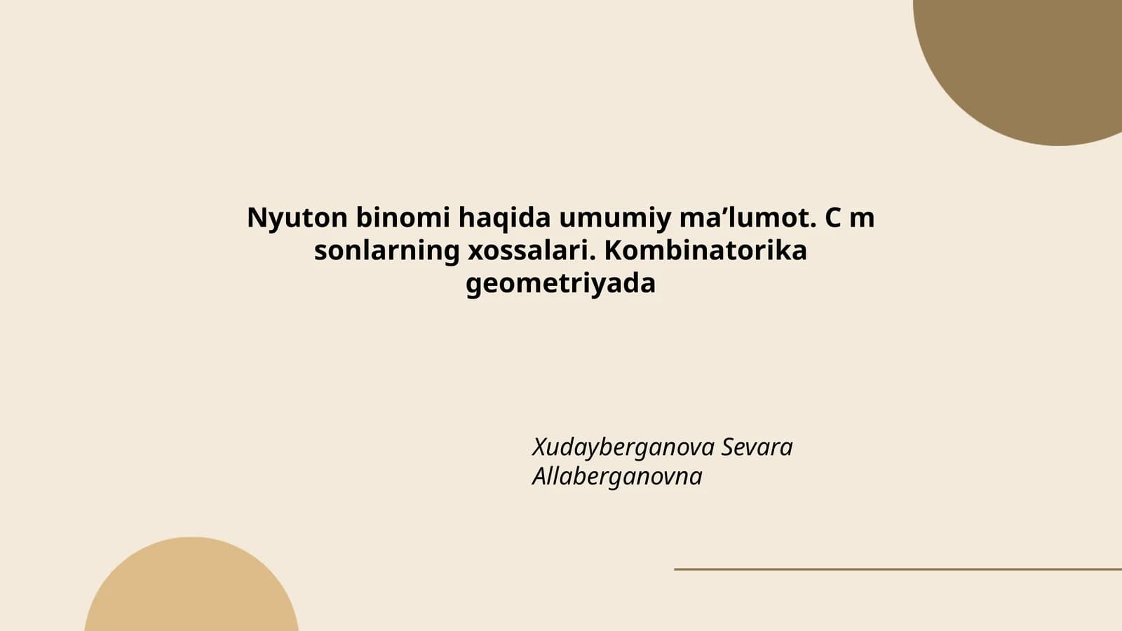 Nyuton binomi haqida umumiy maʼlumot
