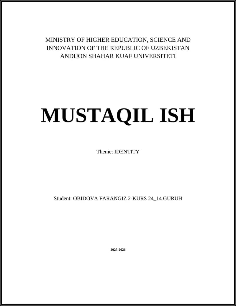 Identity Study Course
