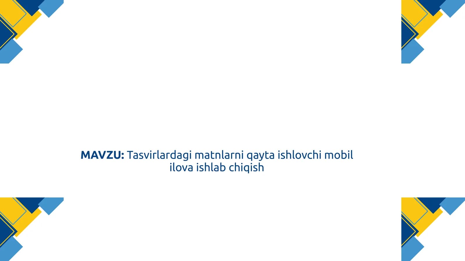Bitiruv Malakaviy Ishi