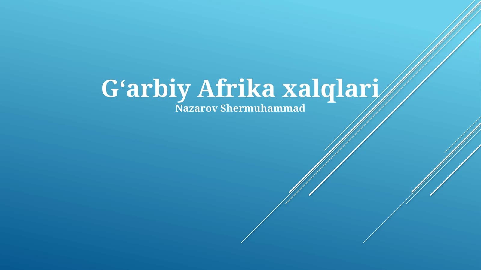 G'arbiy Afrika Xalqlari Tarixi