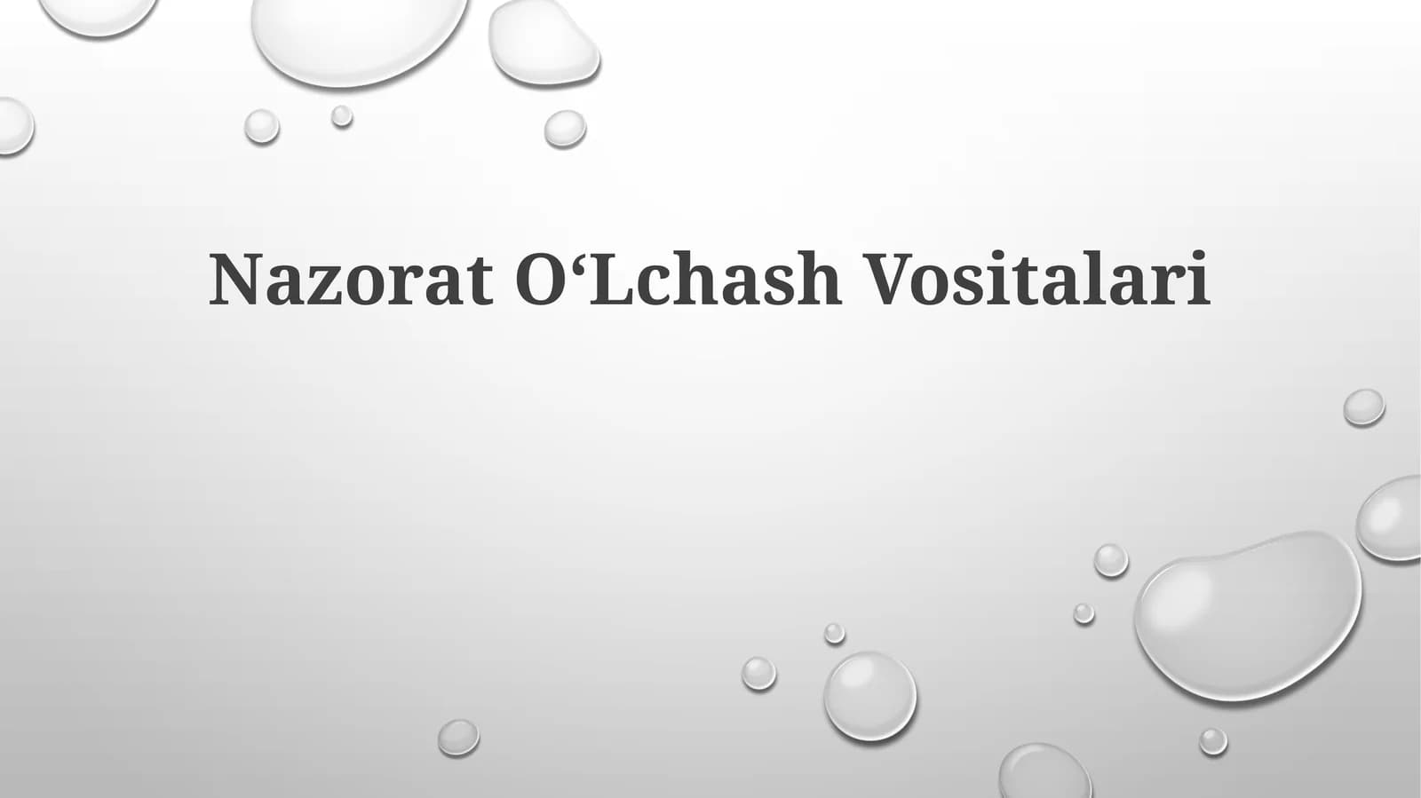 Nazorat OʻLchash Vositalari