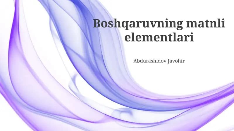 Boshqaruvning matnli elementlari