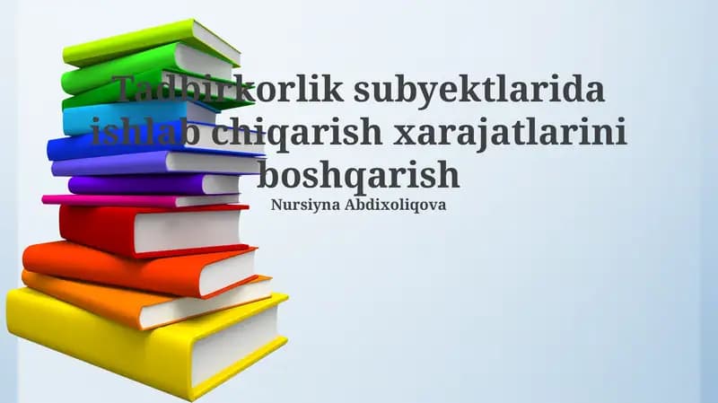 Ishlab chiqarish xarajatlarini boshqarish