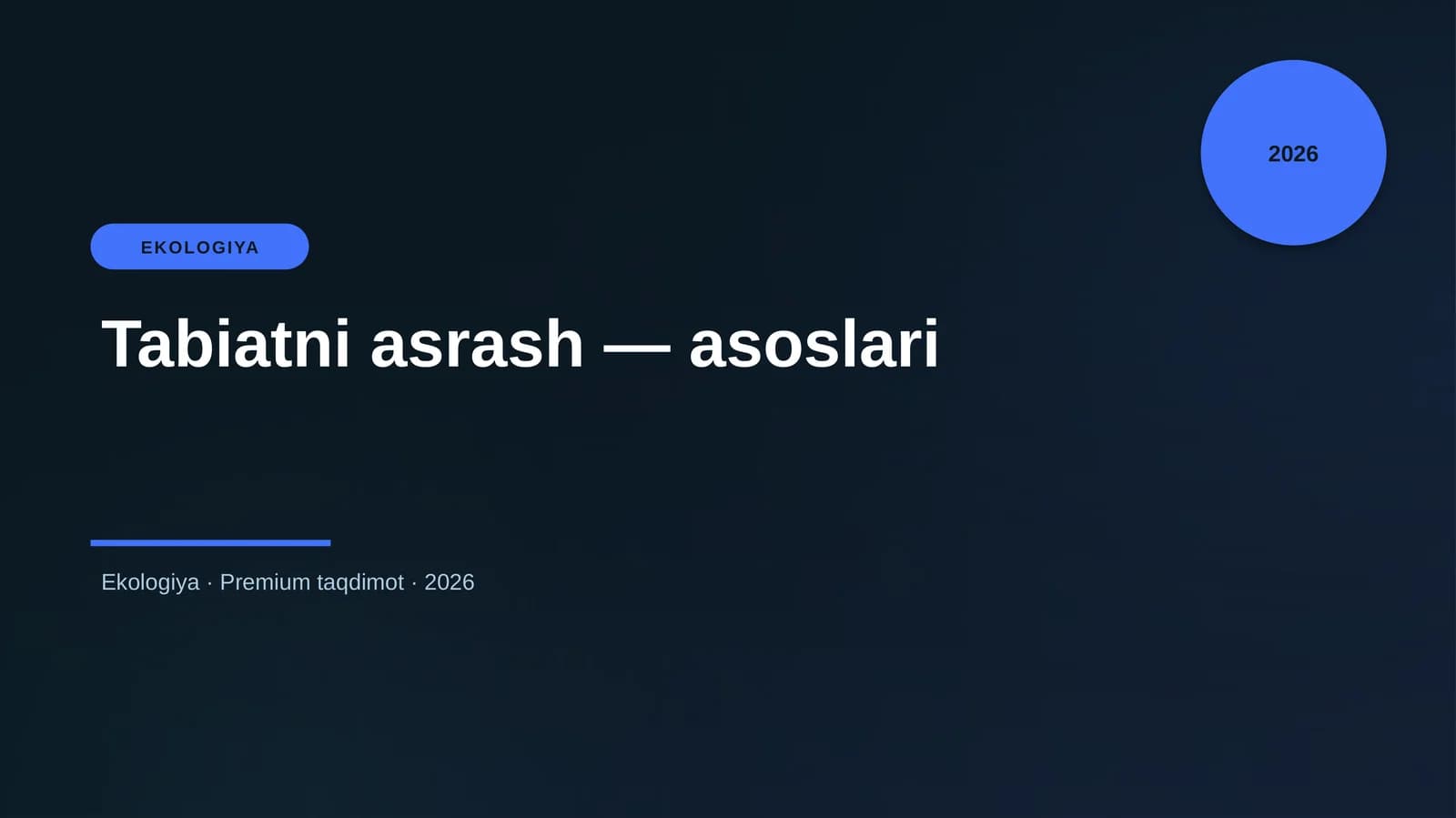 Tabiatni asrash — asoslari