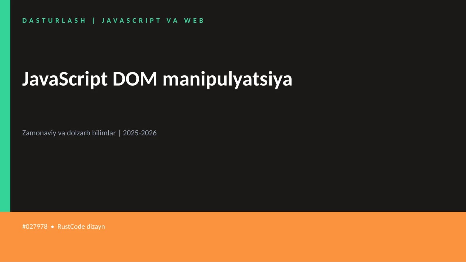 JavaScript DOM manipulyatsiya