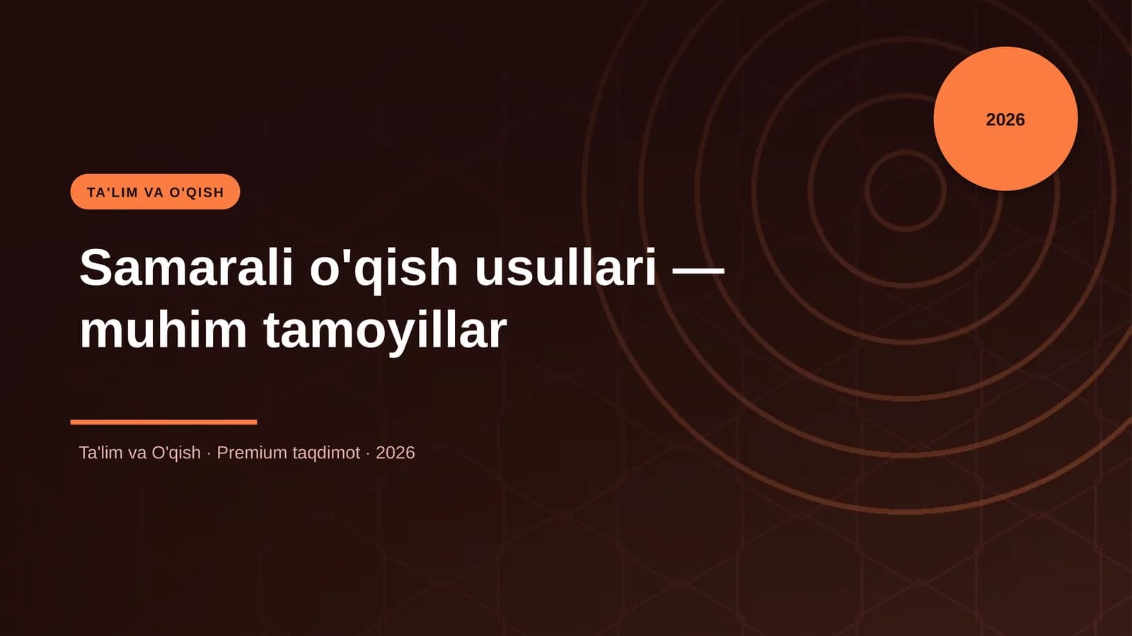 Samarali o'qish usullari — muhim tamoyillar