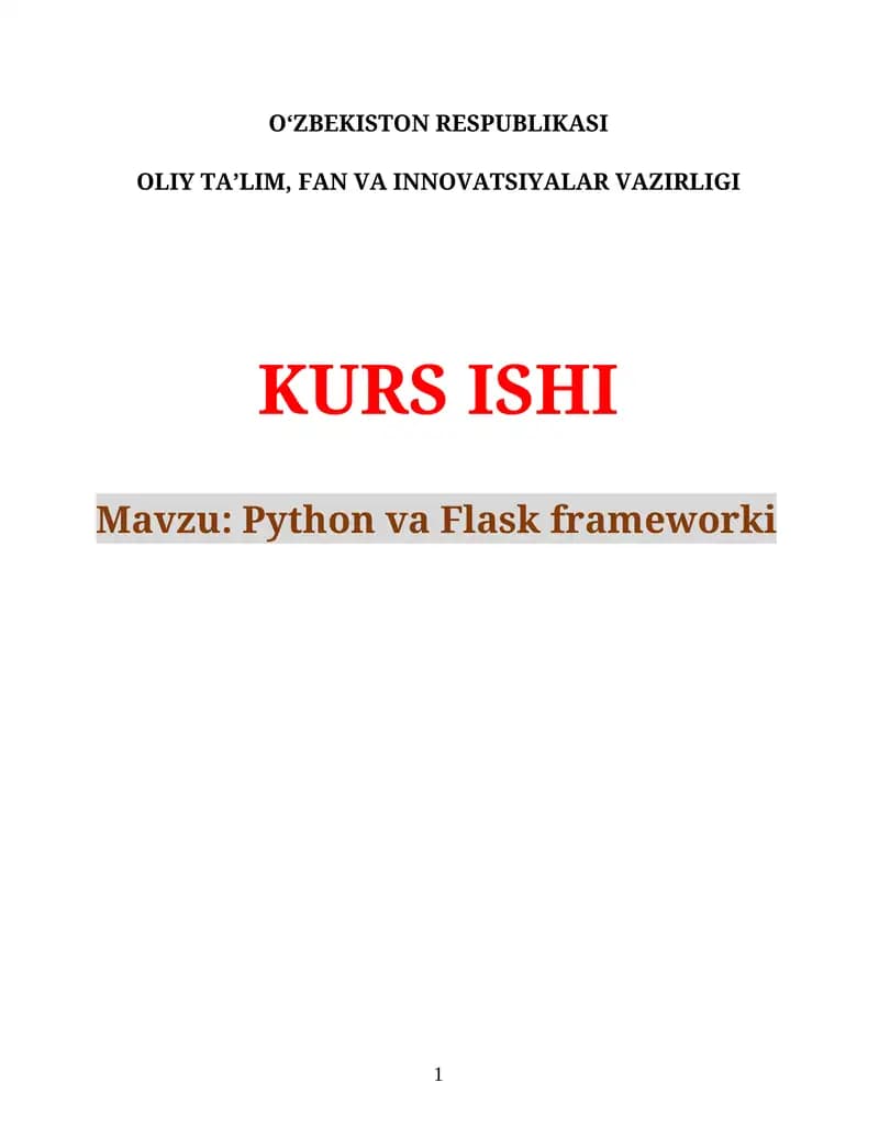 Python va Flask frameworki