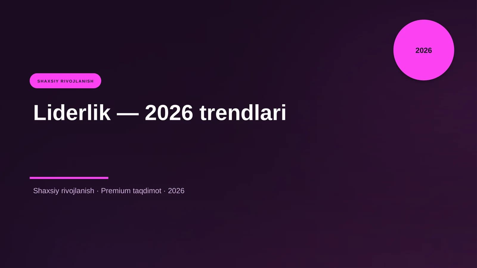 Liderlik — 2026 trendlari