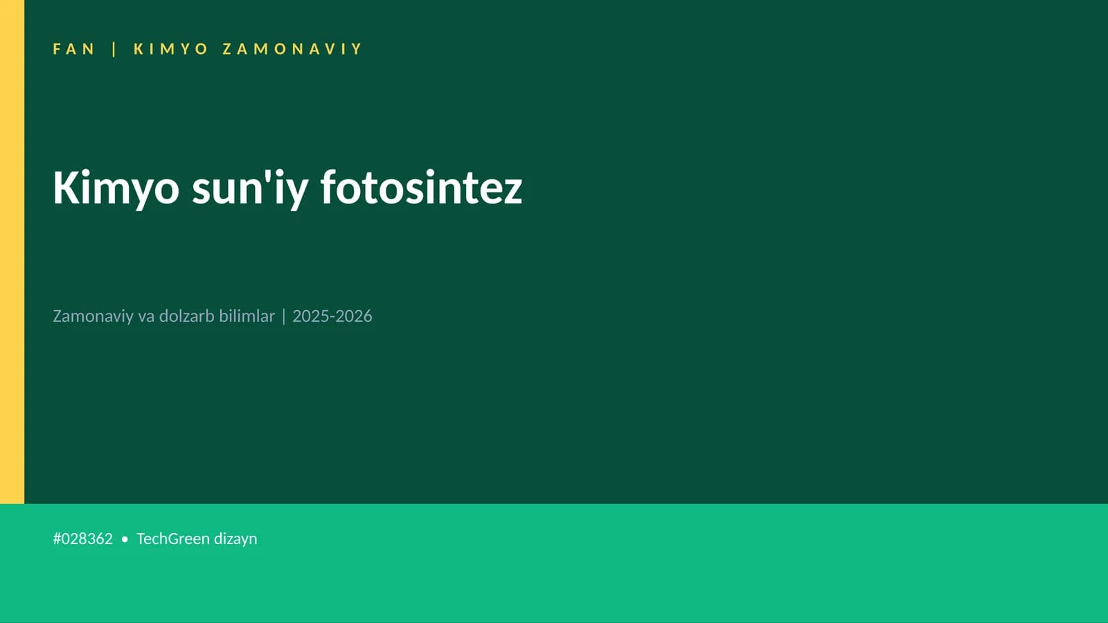 Kimyo sun'iy fotosintez