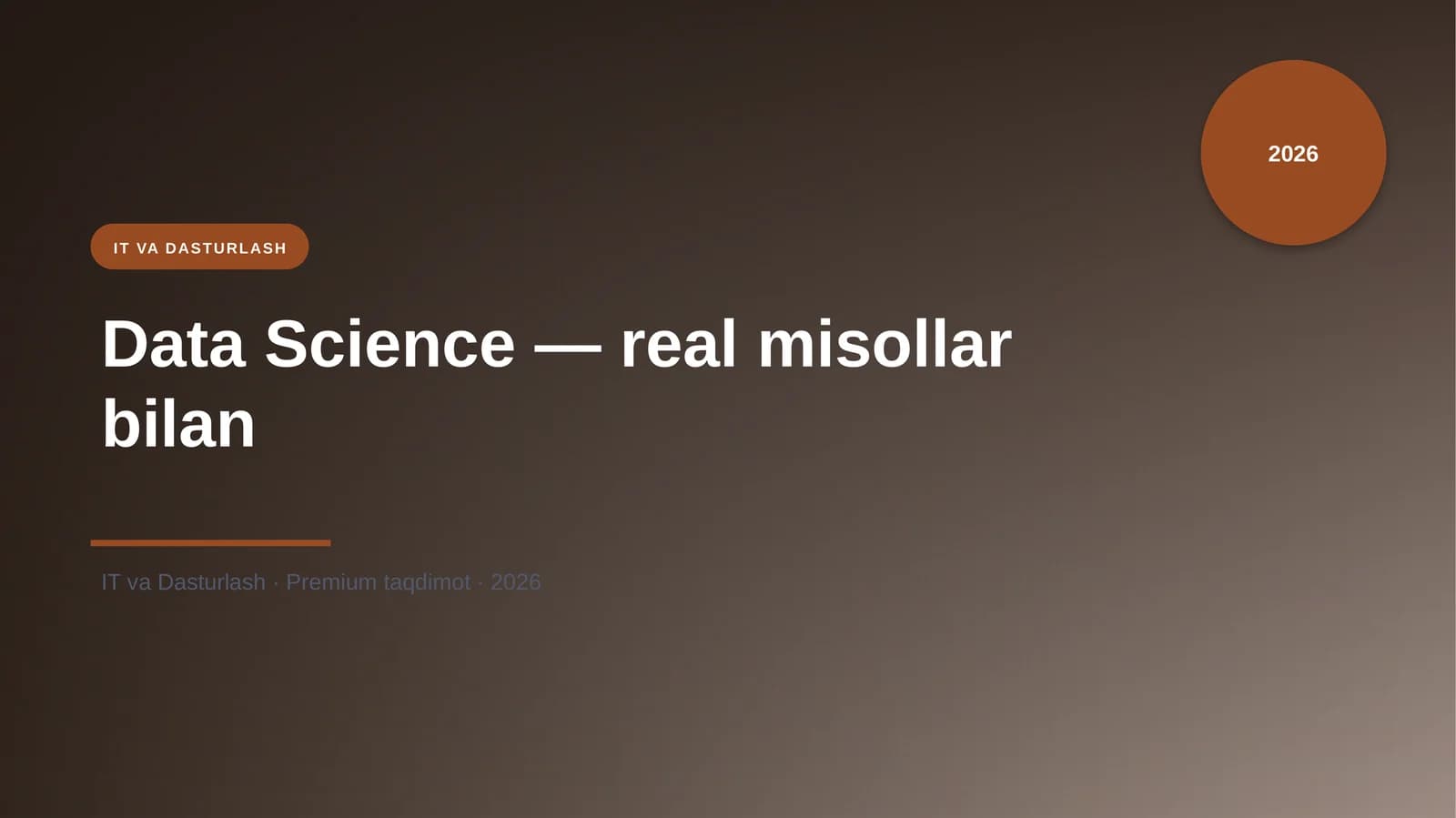 Data Science — real misollar bilan