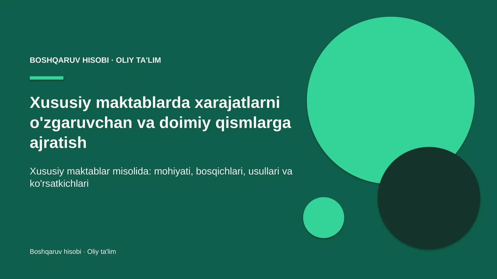 xususiy maktablarda xarajatlarni o'zgaruvchan va doimiy qismlarga ajratish 1270