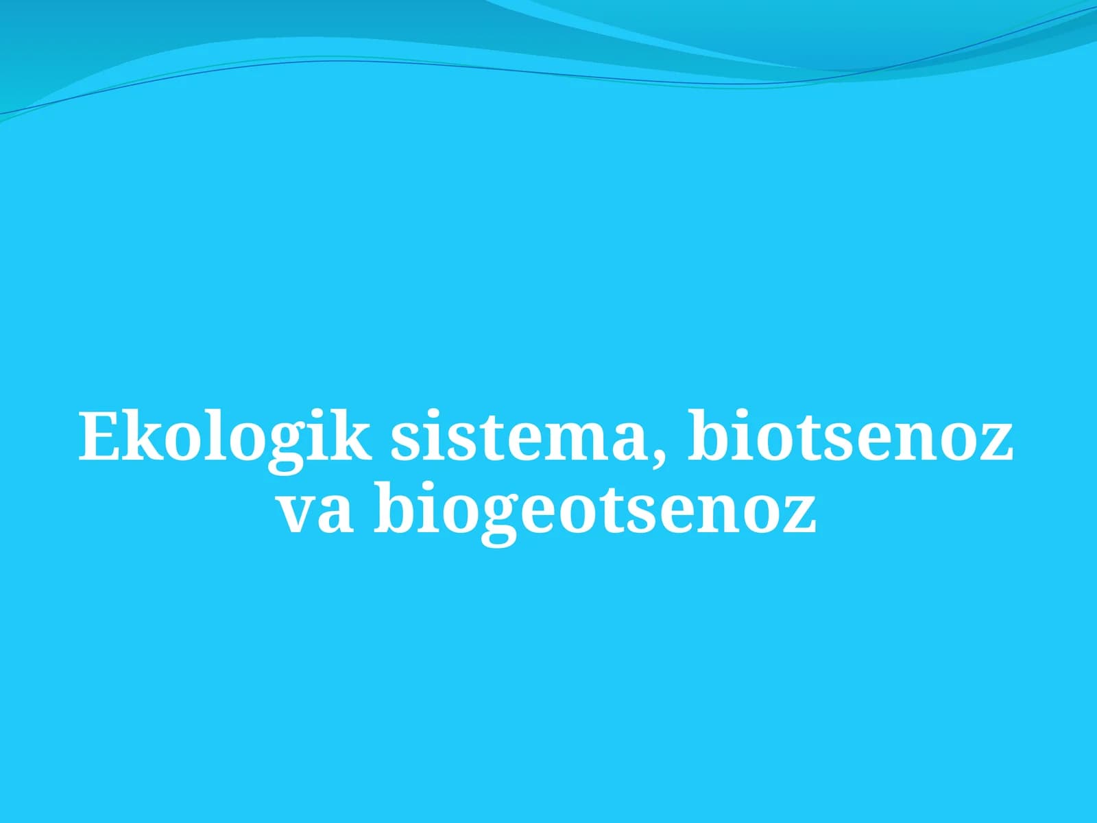 Biogeotsenoz va biogeotsenozlar