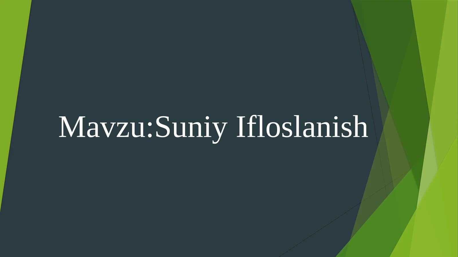Suniy Ifloslanish