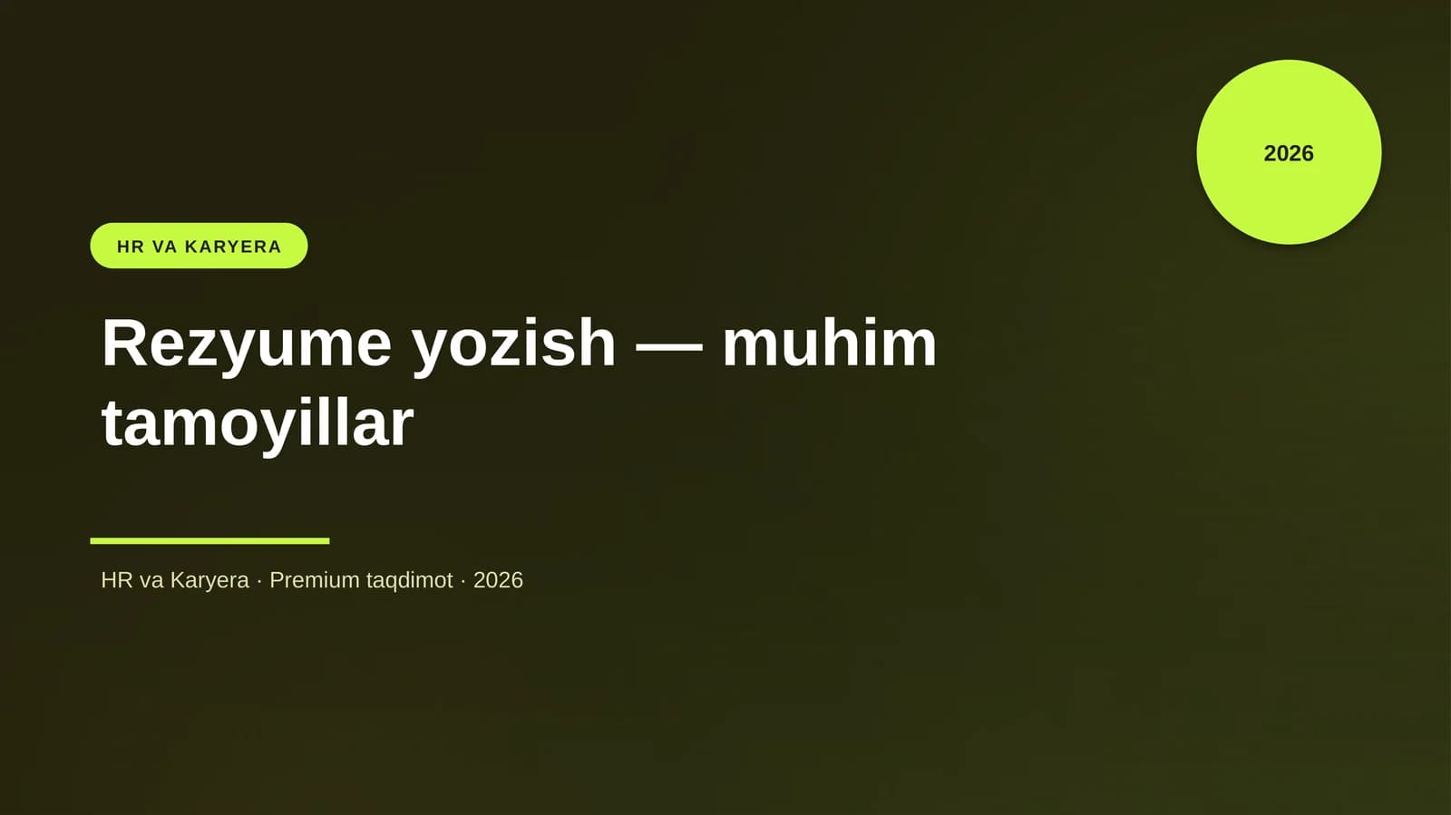 Rezyume yozish — muhim tamoyillar