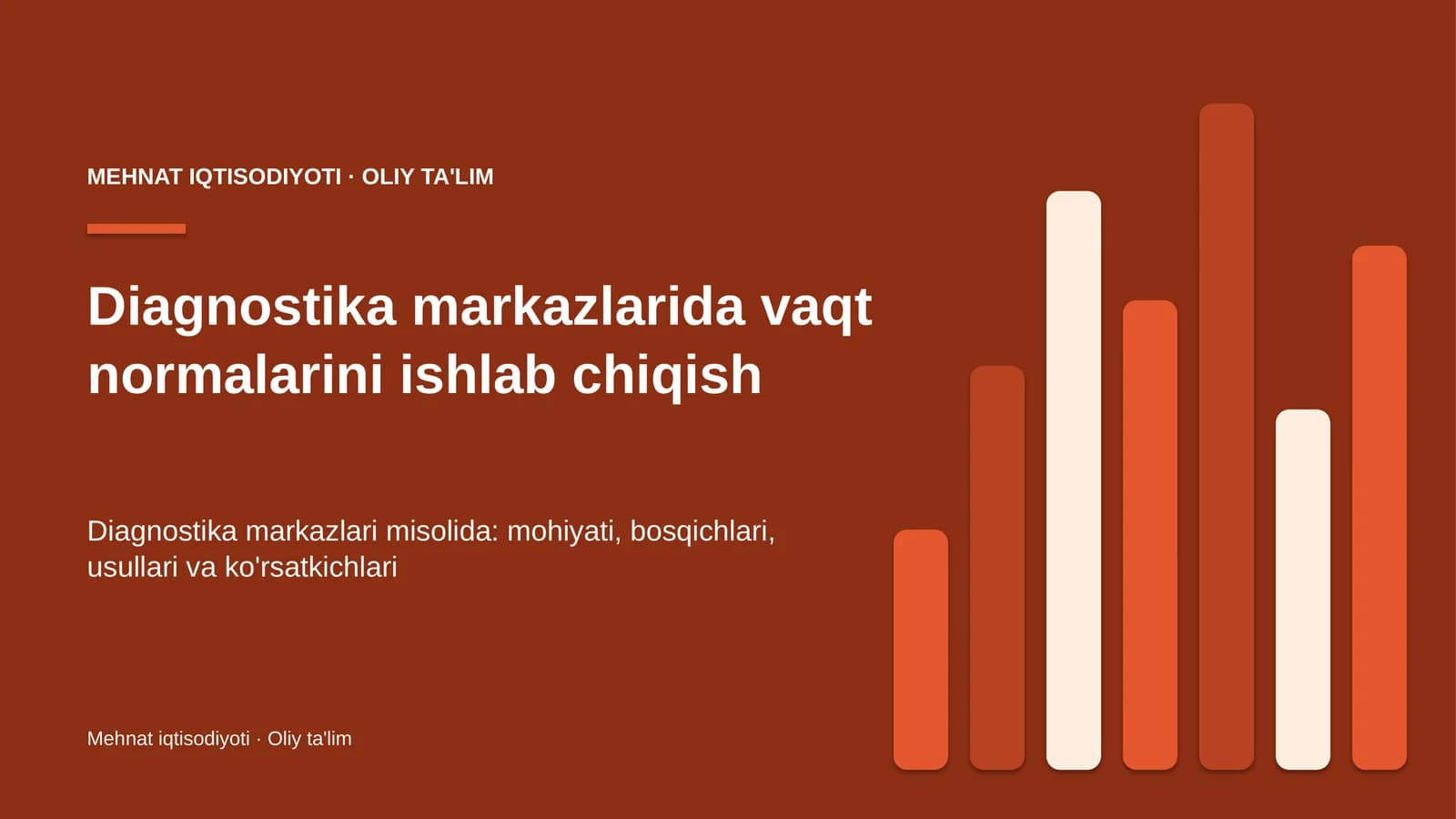 Diagnostika markazlarida vaqt normalarini ishlab chiqish