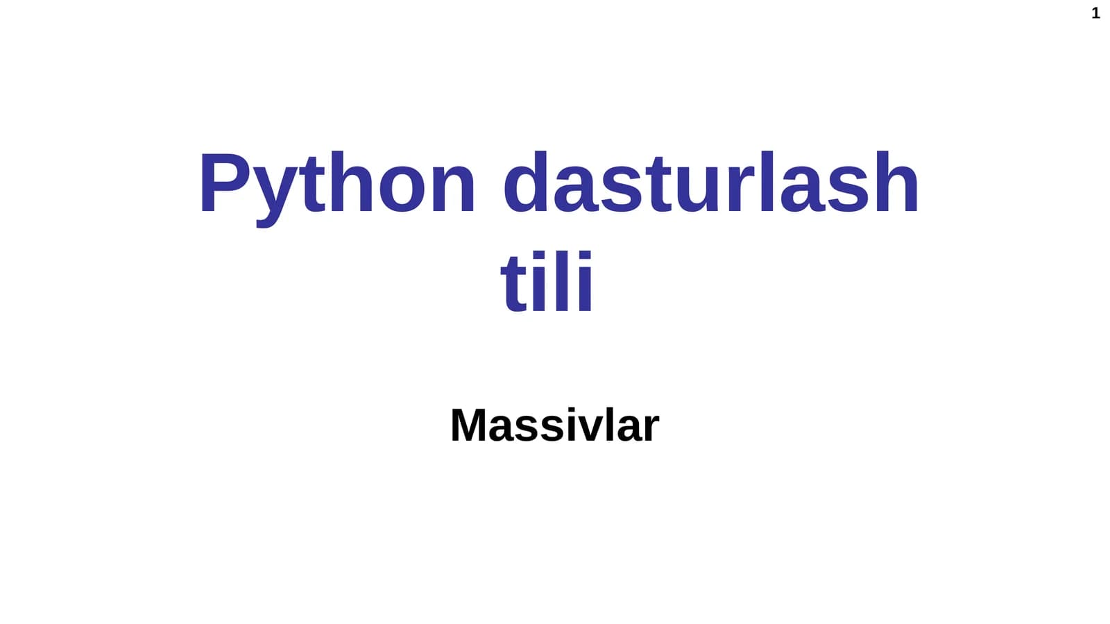 Python dasturlash tili