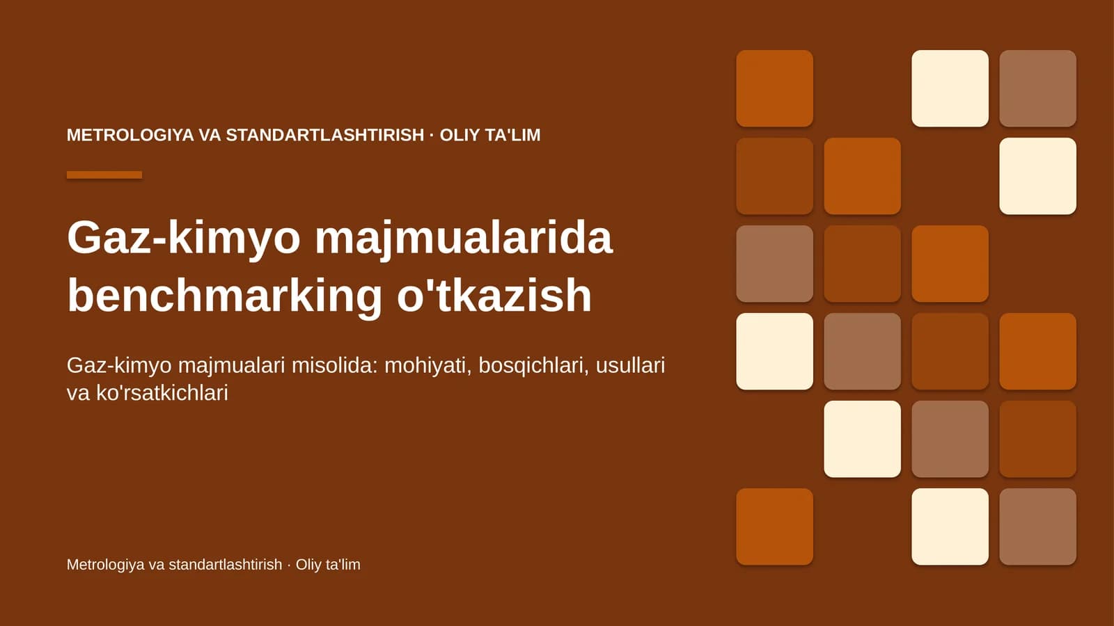 Gaz-kimyo majmualarida benchmarking o'tkazish