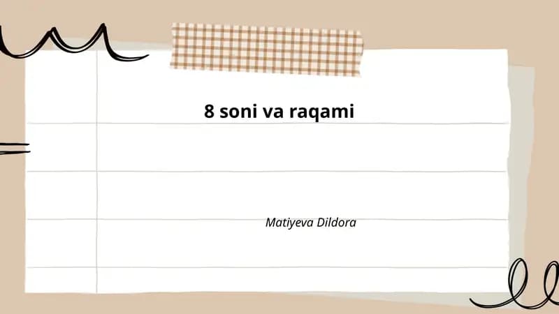 8 soni va raqami