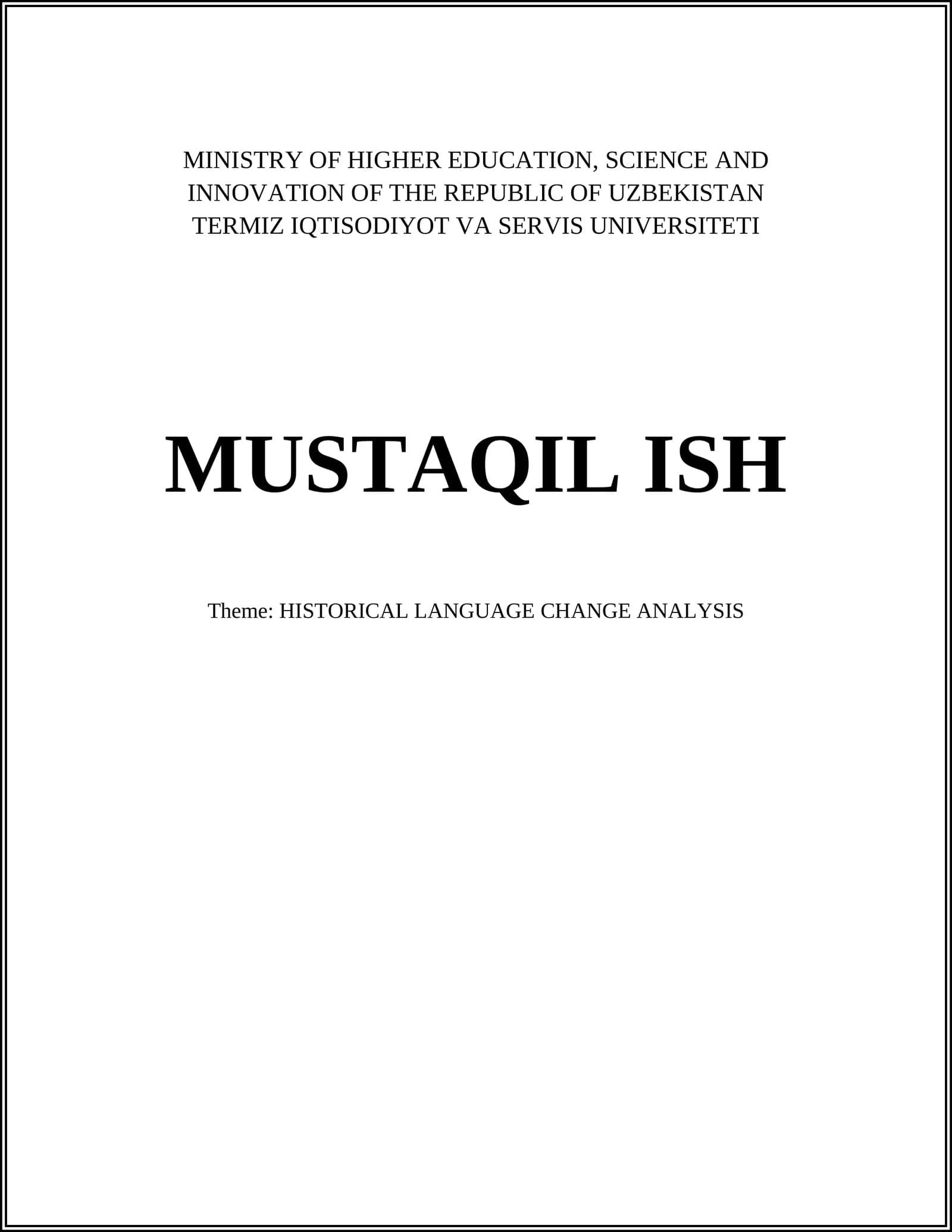 HISTORICAL LANGUAGE CHANGE ANALYSIS