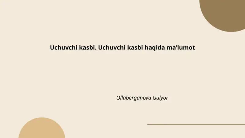 Uchuvchi kasbi