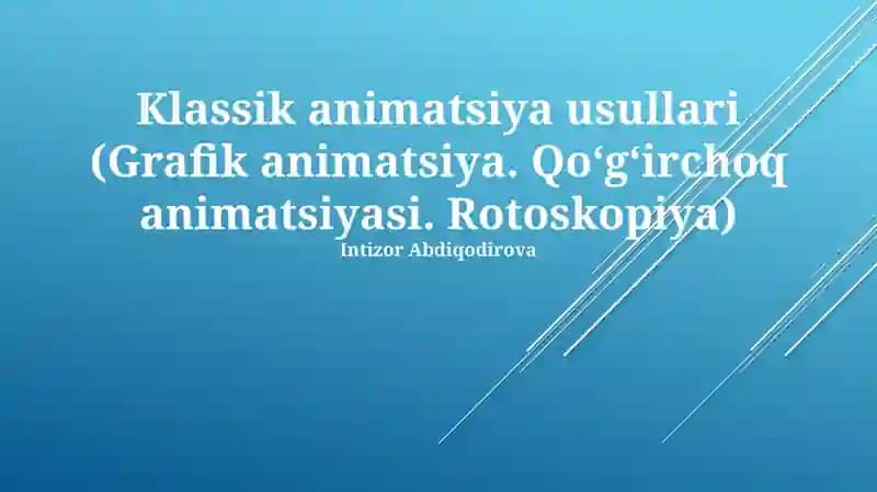 Klassik animatsiya usullari