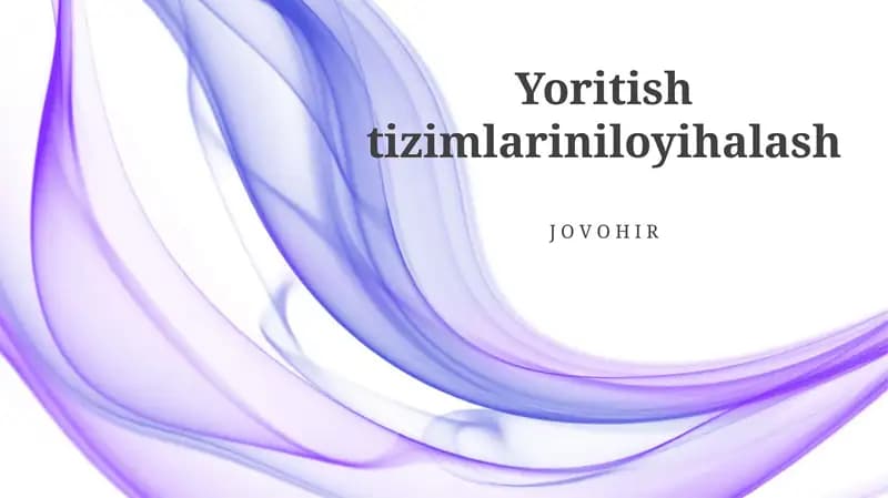 Yoritish tizimlarini loyihalash