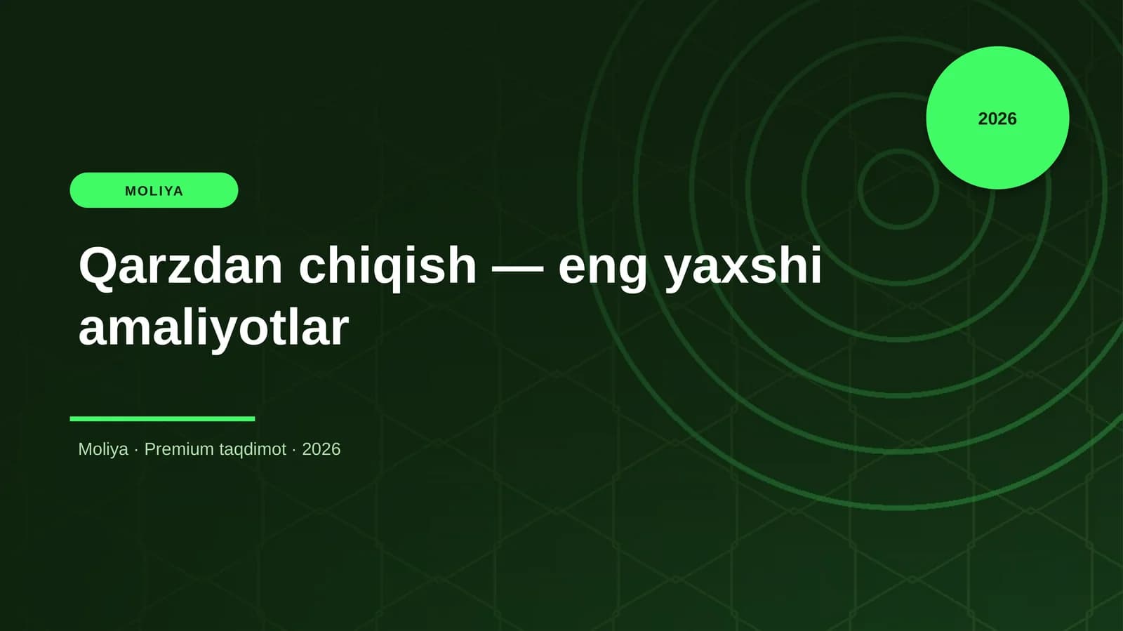 Qarzdan chiqish — eng yaxshi amaliyotlar