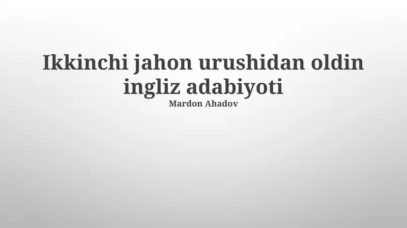 Ingiliz adabiyoti