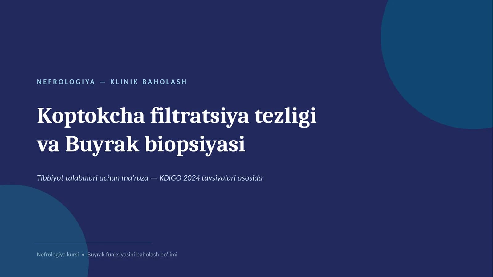 GFR va buyrak biopsiya