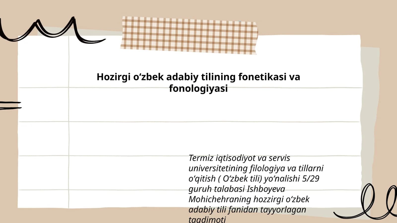 Hozirgi oʻzbek adabiy tilining fonetikasi va fonologiyasi