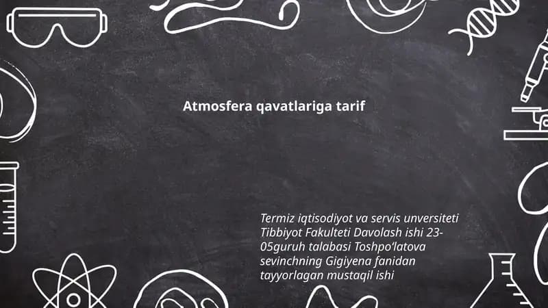 Atmosfera qavatlariga tarif