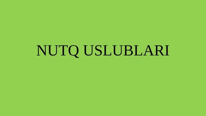 NUTQ USLUBLARI