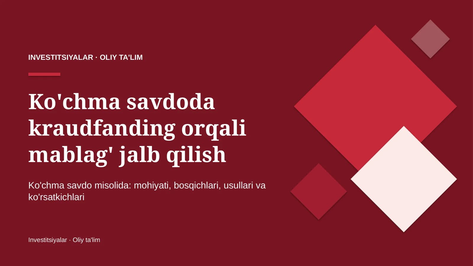 Ko'chma savdoda kraudfanding orqali mablag' jalb qilish