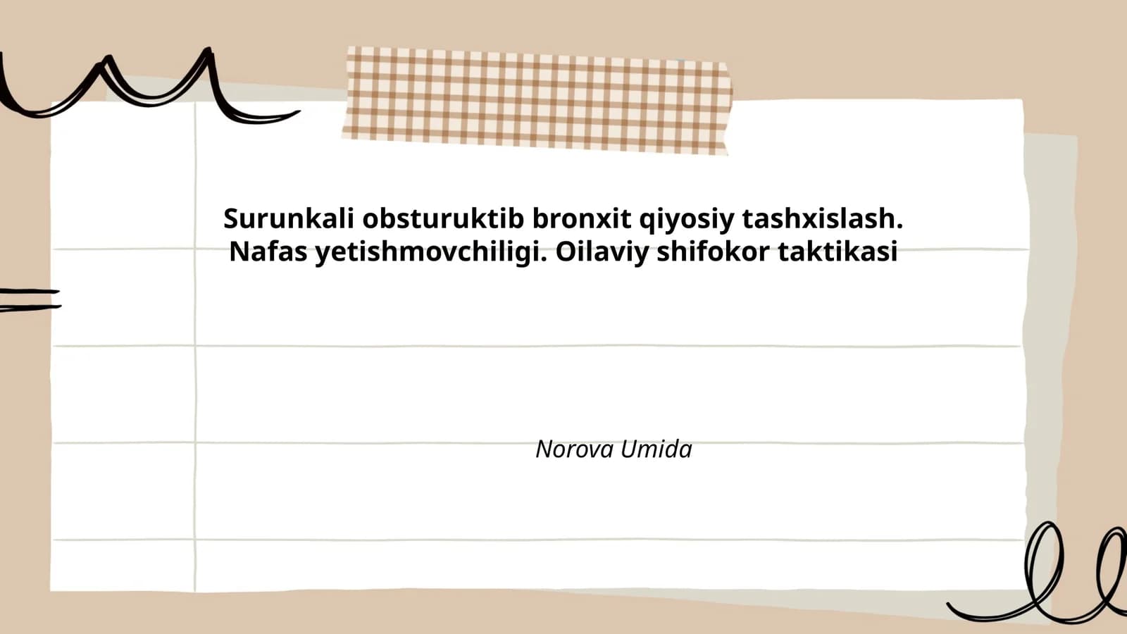 Surunkali obsturuktib bronxit qiyosiy tashxislash