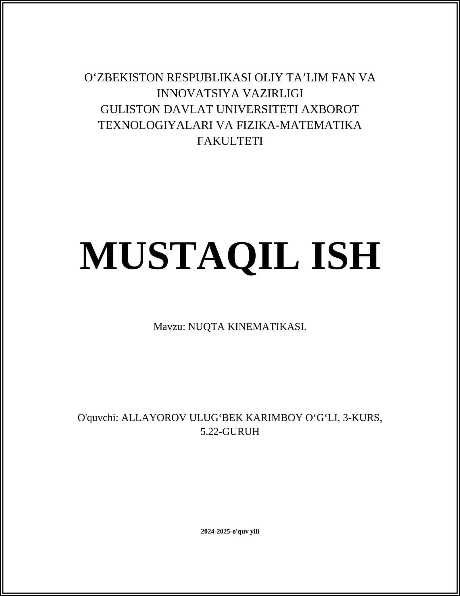NUQTA KINEMATIKASI
