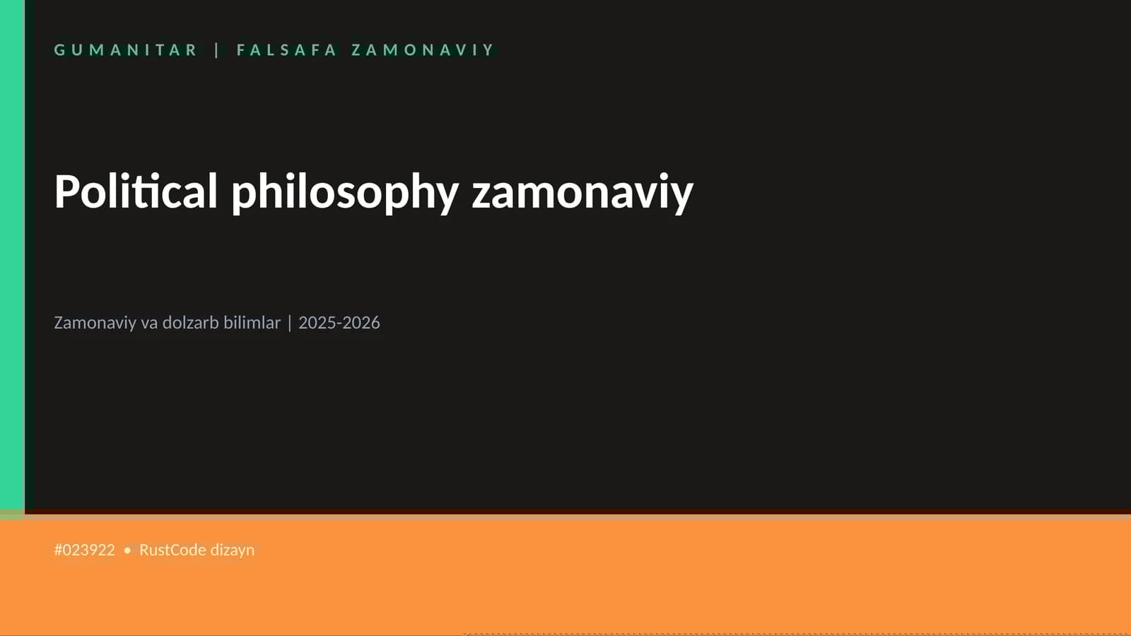 Political philosophy zamonaviy