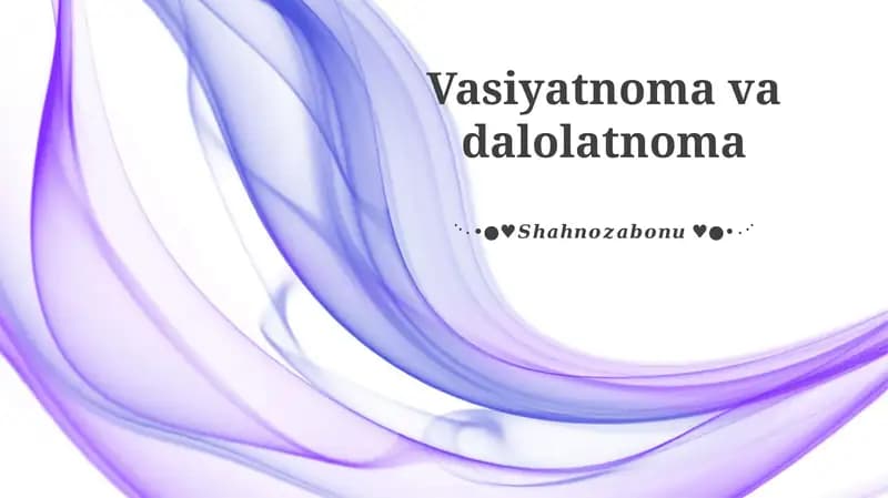 Vasiyatnoma va dalolatnoma