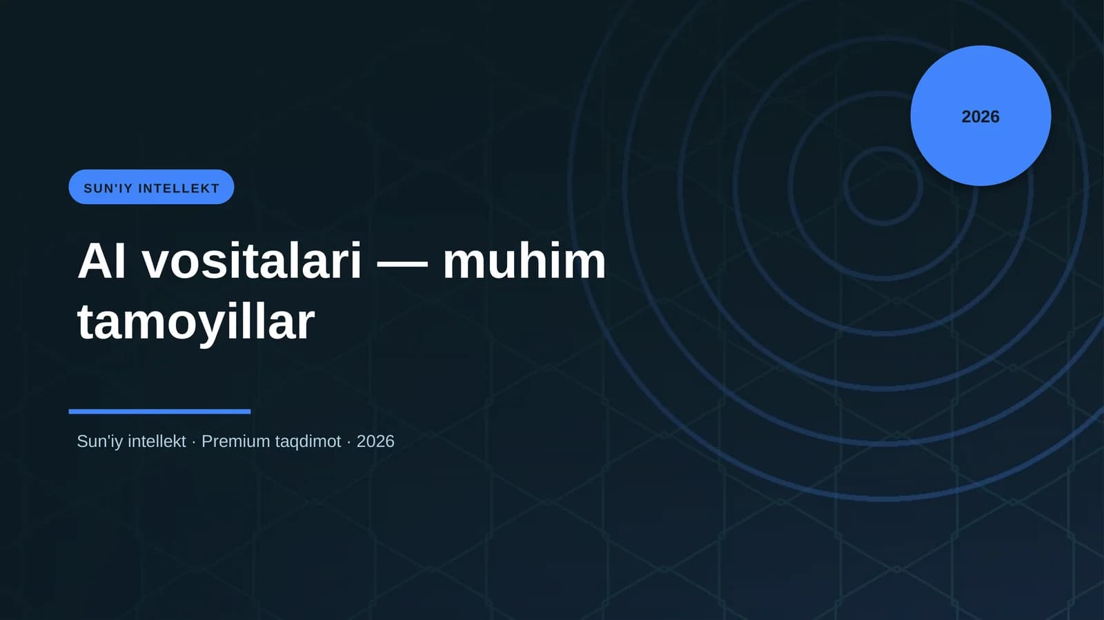 AI vositalari — muhim tamoyillar