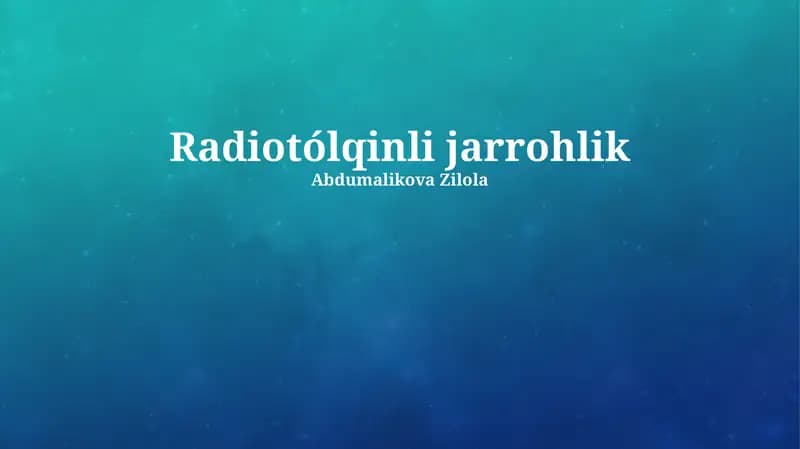 Radiotólqinli jarrohlik
