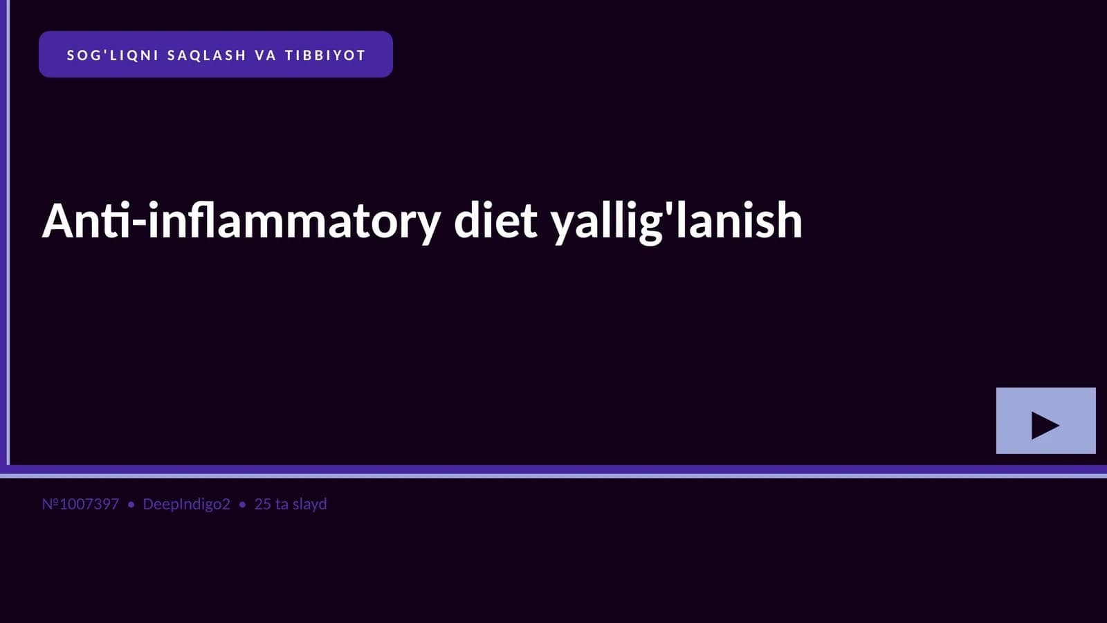 Anti-inflammatory diet yallig'lanish