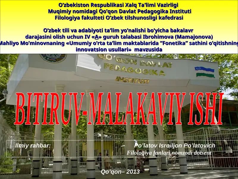 BITIRUV-MALAKAVIY ISHI