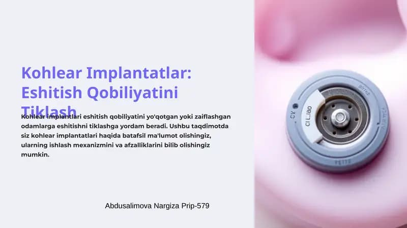 Kohlear Implantatlar