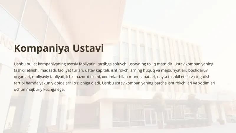 Kompaniya Ustavi