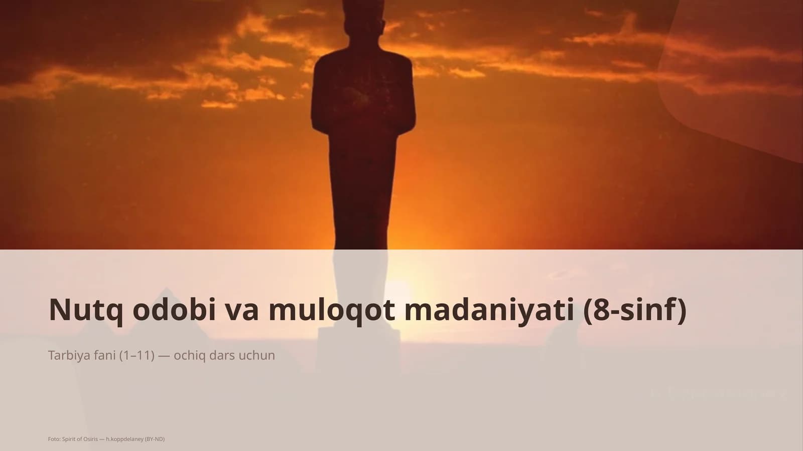 Nutq odobi va muloqot madaniyati (8-sinf)