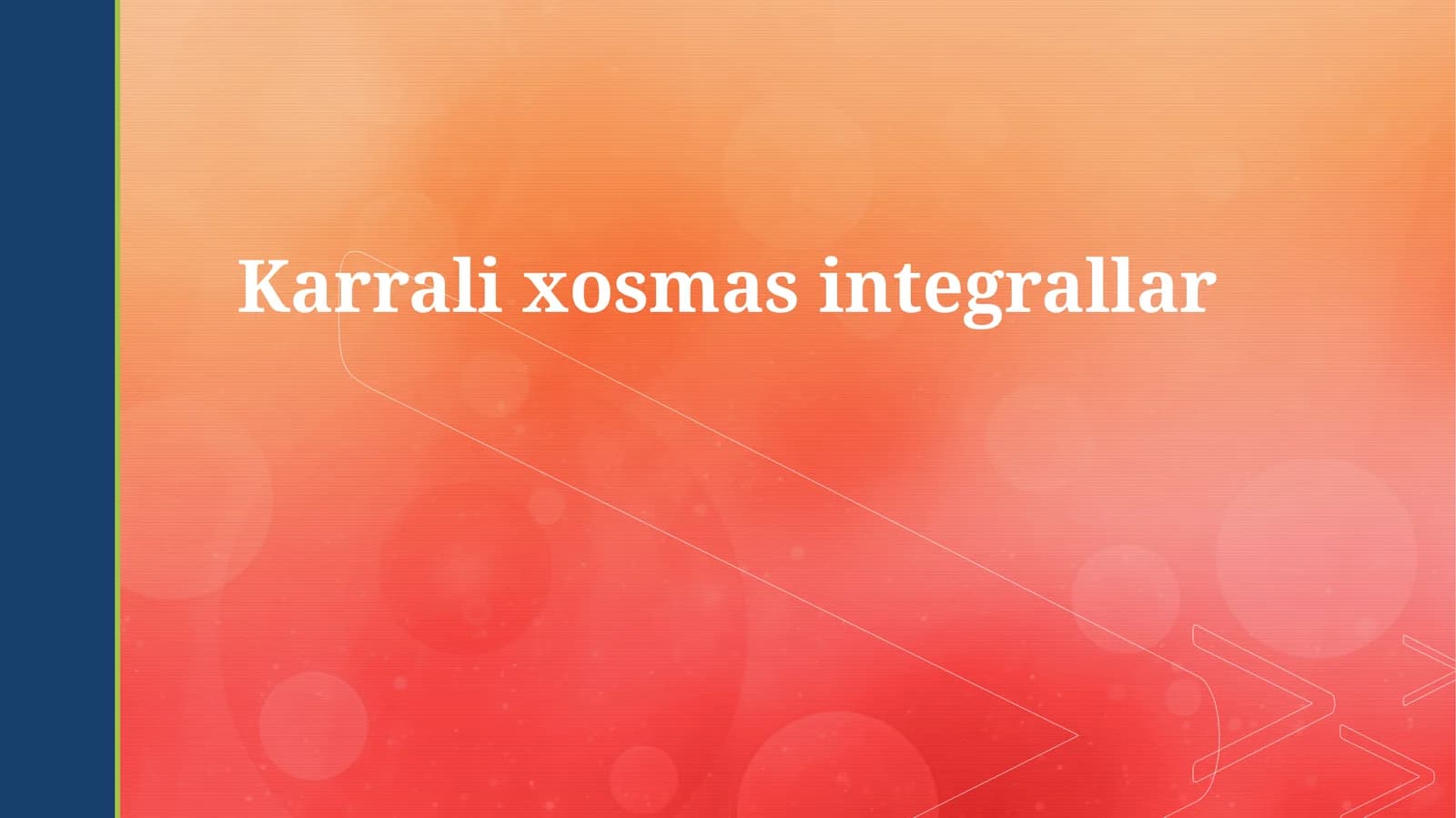 Karrali xosmas integrallar