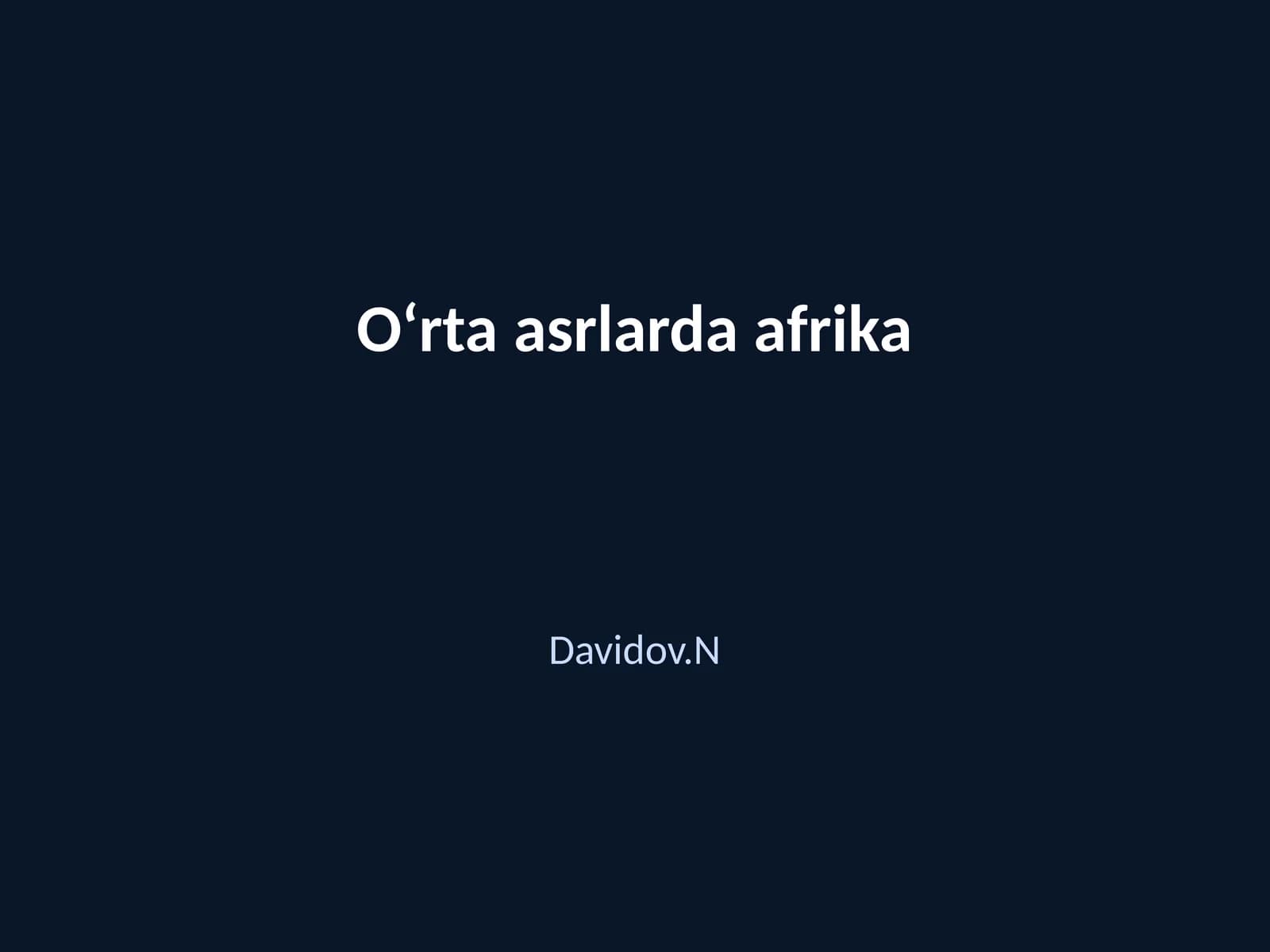 O‘rta asrlarda Afrika