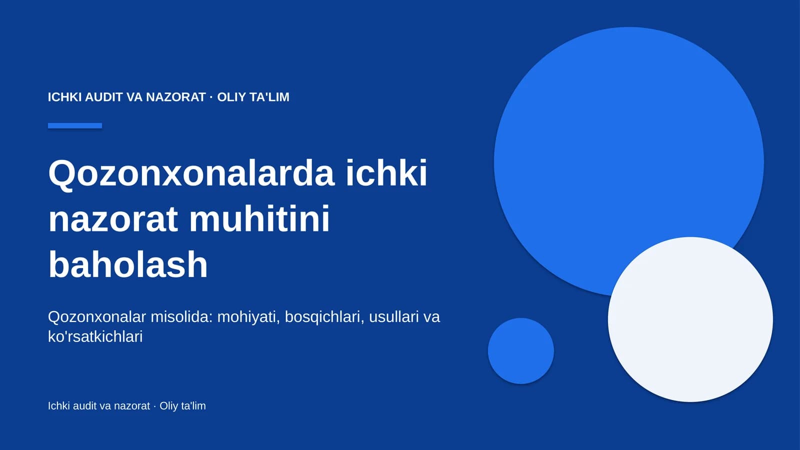 Qozonxonalarda ichki nazorat muhitini baholash
